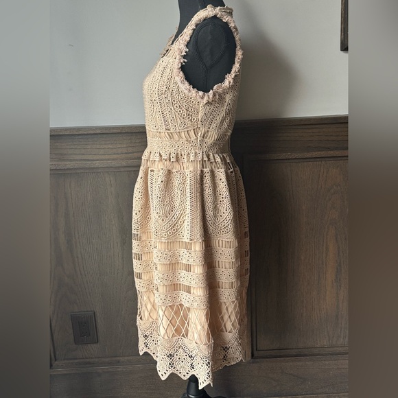 Geode ModCloth Elegant Lace Midi Dress in Cream - Picture 3 of 8